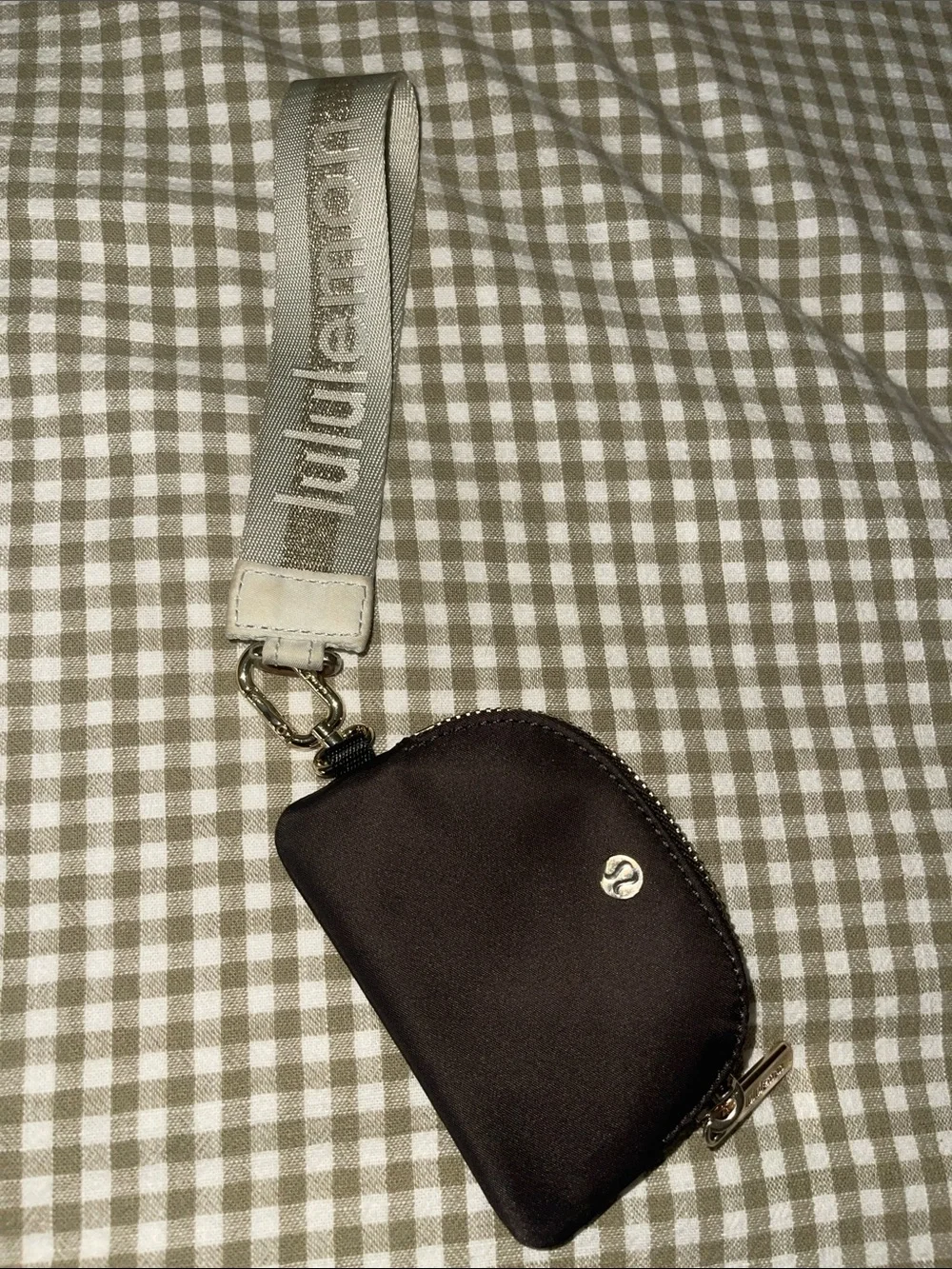 lululemon athletica Brown Wristlet Coin Pouch with Branded Strap